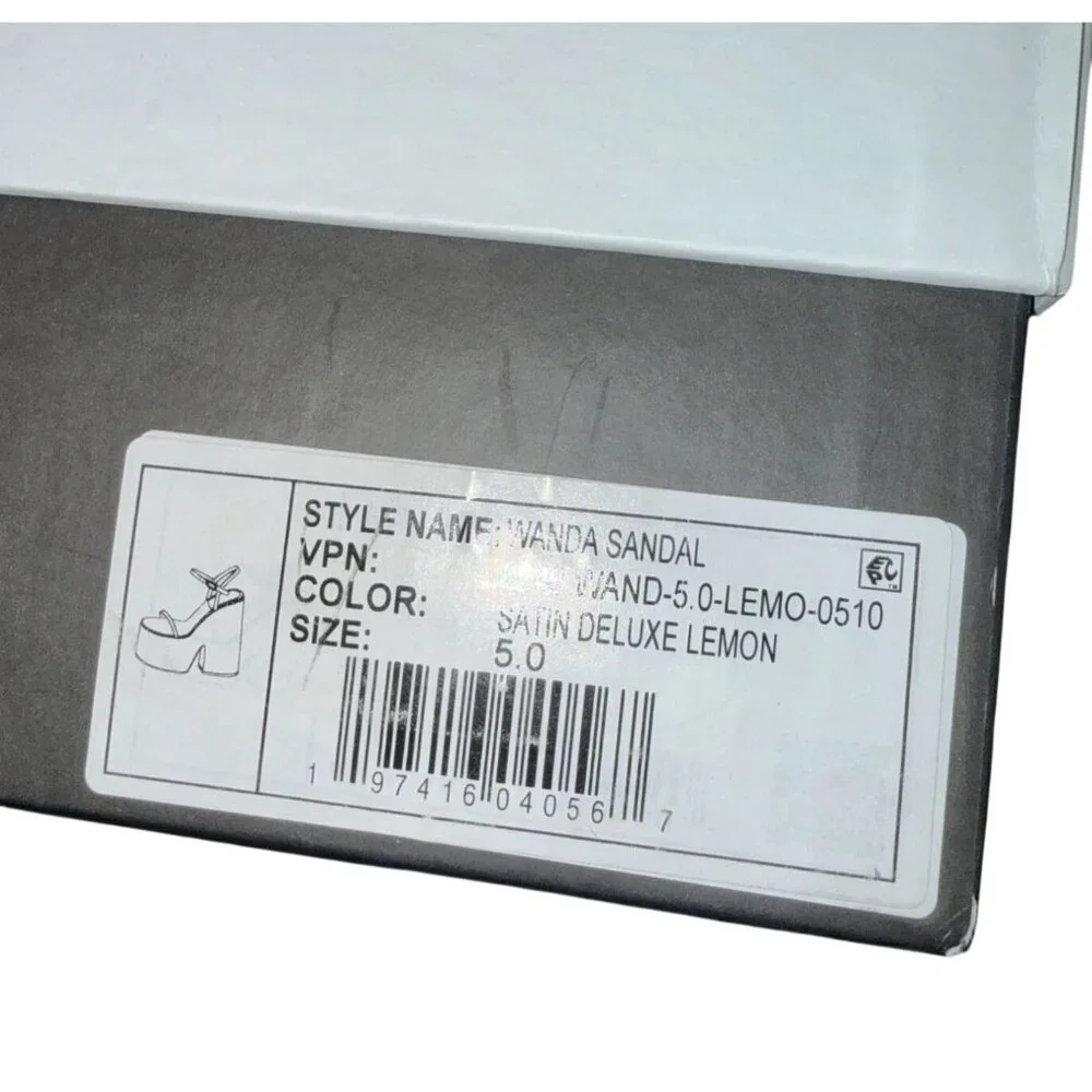 Larroude Wanda Sandal Satin Lemon NWB - Size 5 - Picture 3 of 7